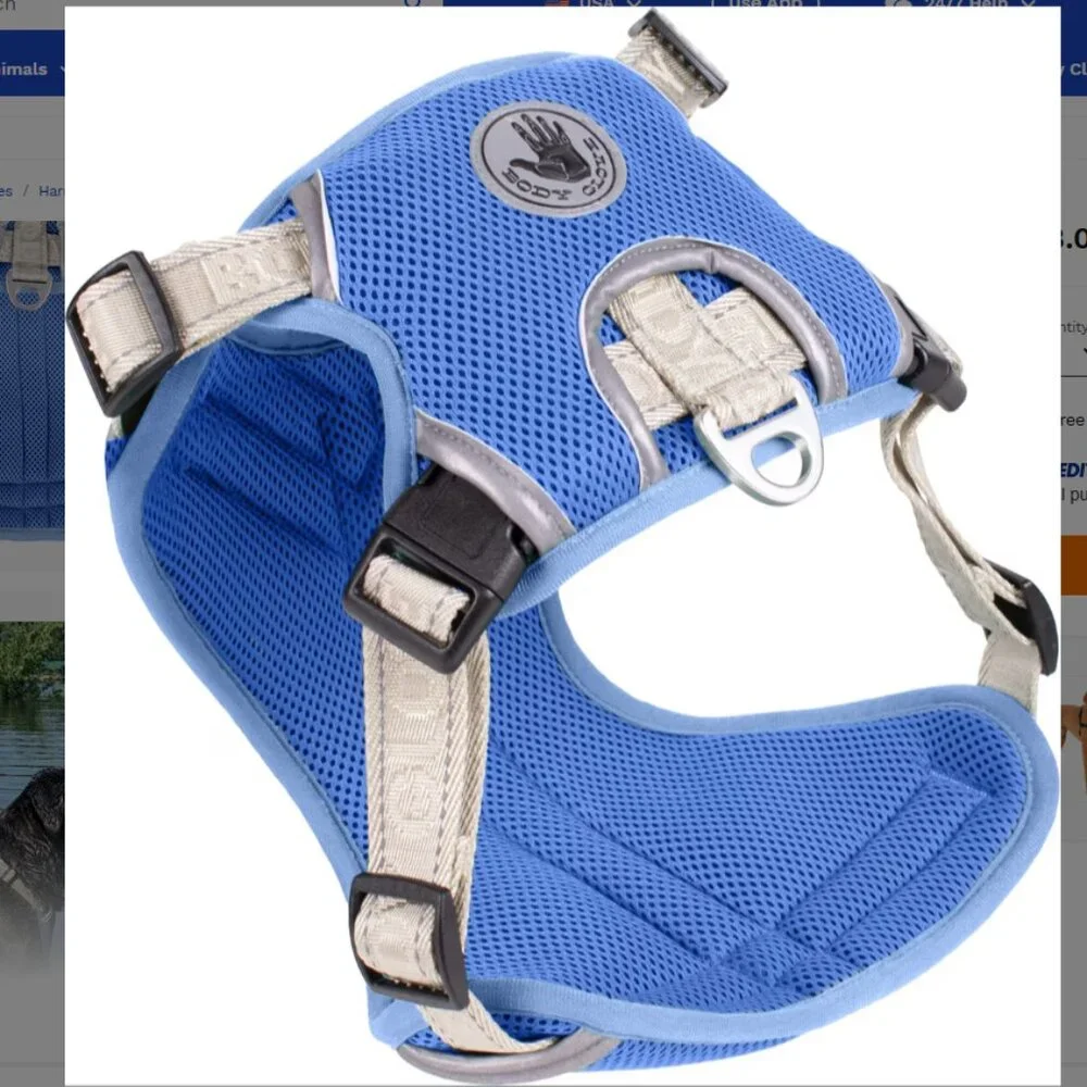 New Body Glove Cooling Dog Harness, Blue, Large: 29 to 38-in chest IOP